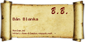 Bán Blanka névjegykártya
