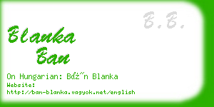 blanka ban business card